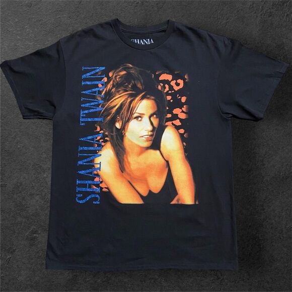 Shania Twain Official Merch Country Music Black T-Shirt Cotton Men's Size Large - Picture 1 of 8